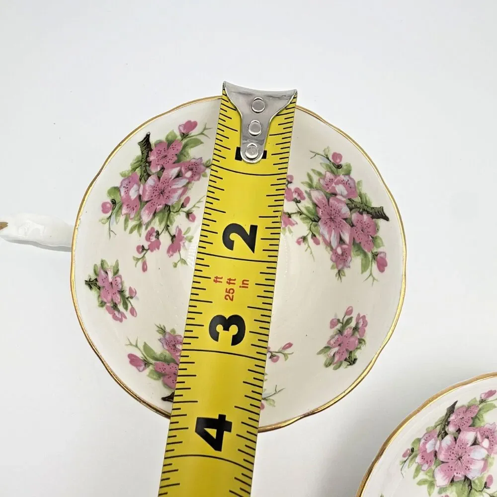 Royal Chelsea England Fine Bone China Tea Cup & Saucer Set Pink Floral Gold Trim